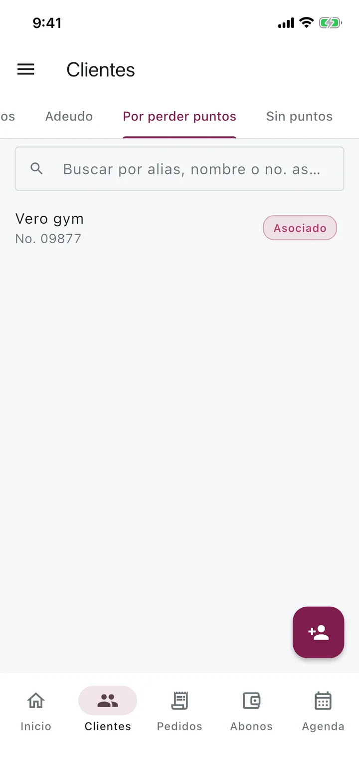Pestaña Por perder puntos